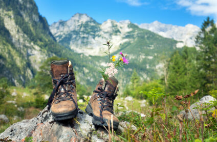 Wanderschuhe im Gebirge